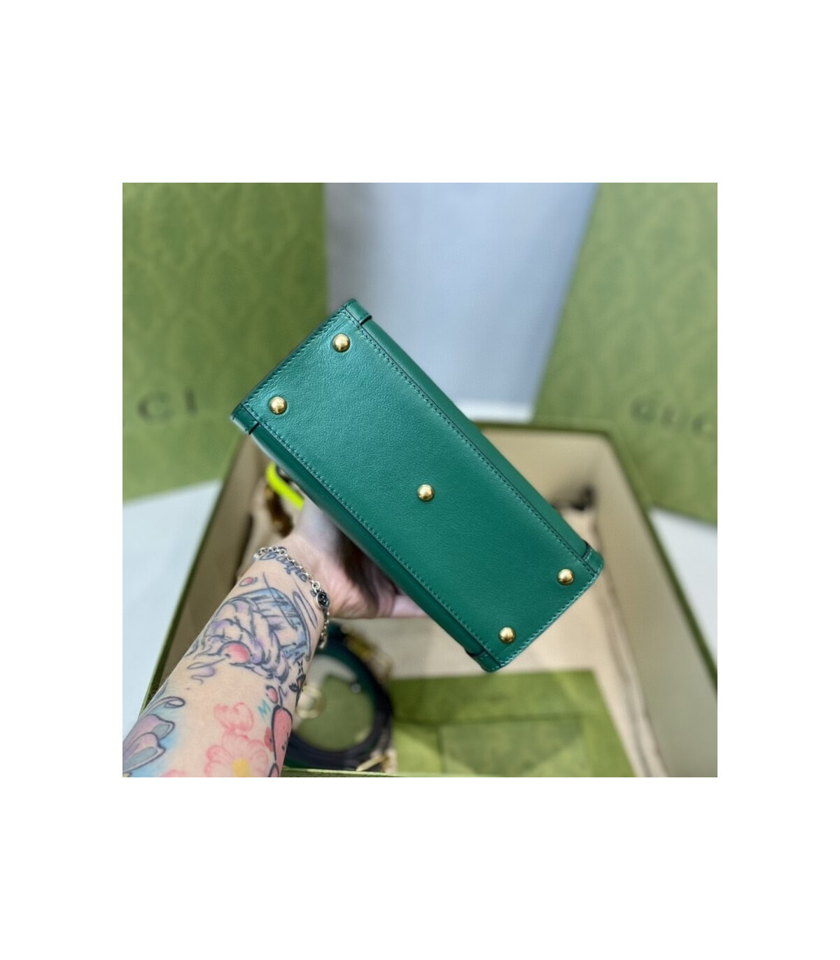Gucci Diana Mini Tote Bag Green