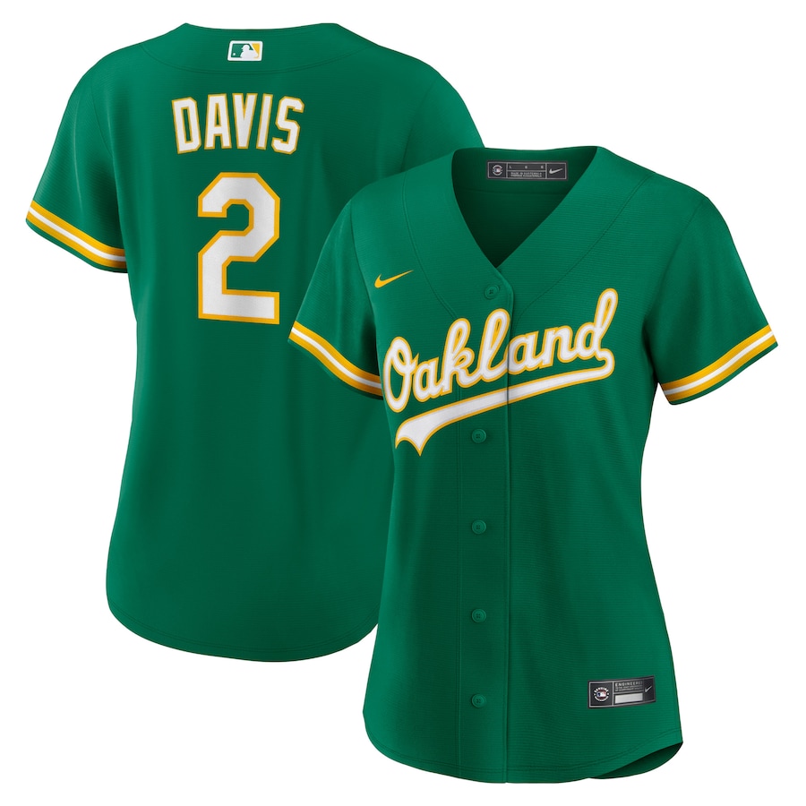 Khris Davis Oakland Athletics Women's Alternate Player Jersey Green