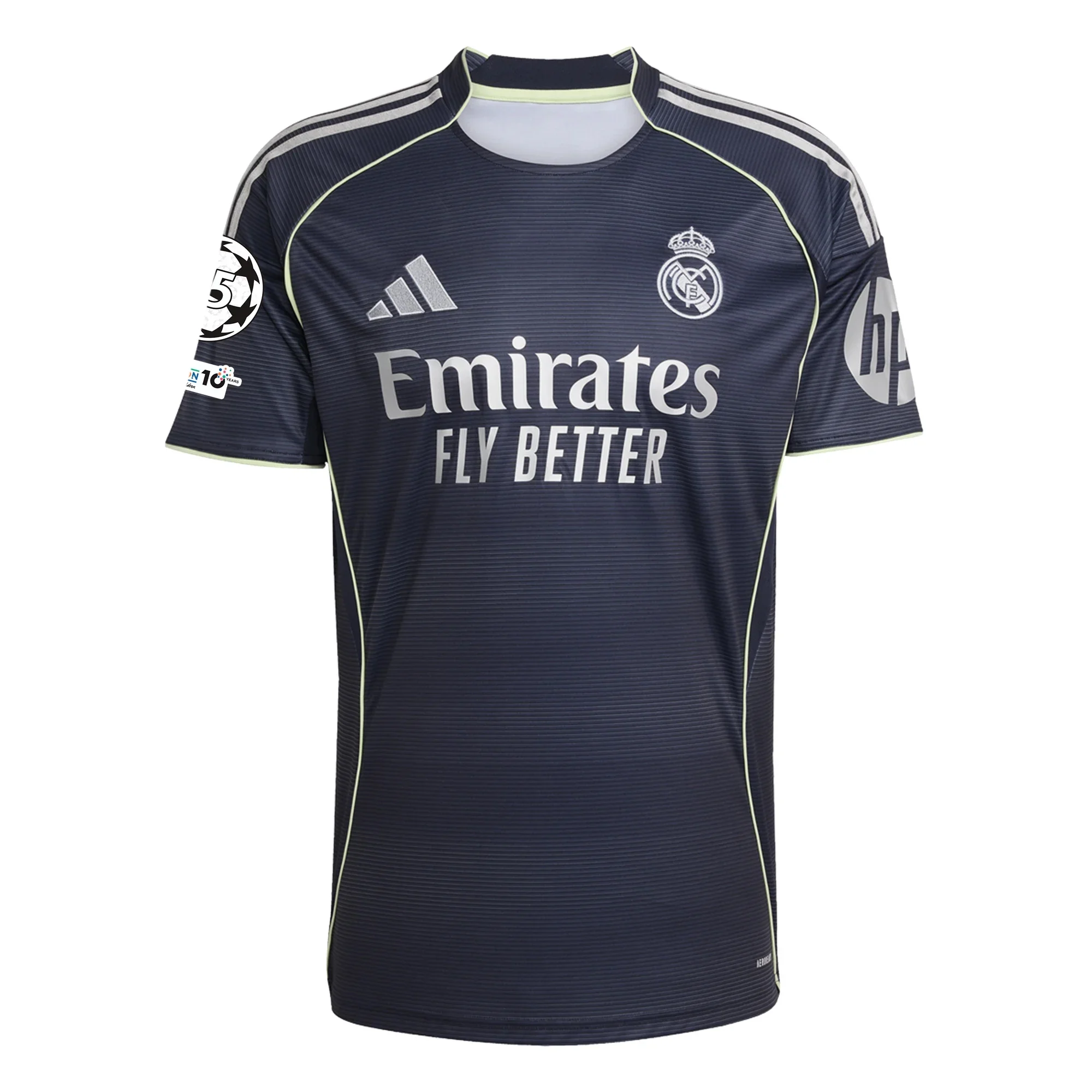 adidas Kylian Mbappé Real Madrid 25/26 Away Jersey w/ Champions League Patches (Legend Ink)