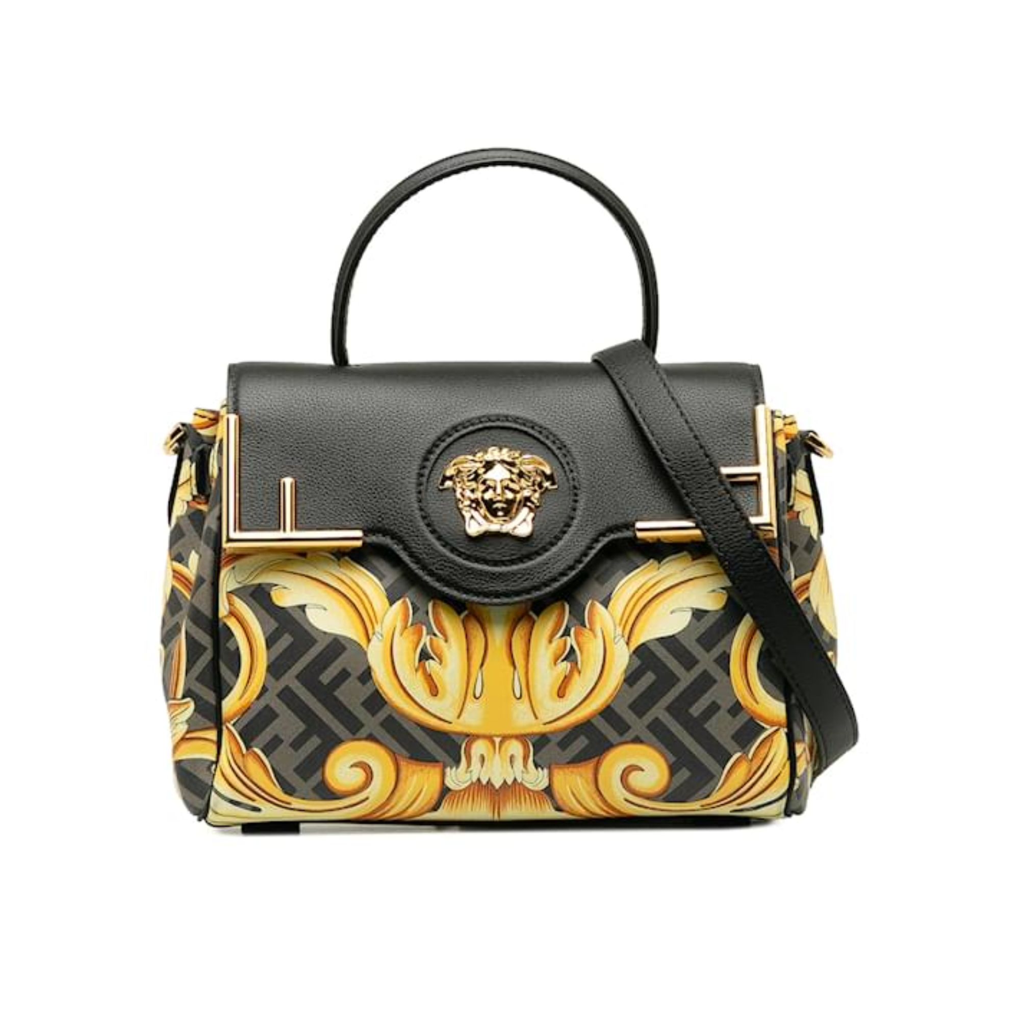 Fendi x Versace Fendace La Medusa Satchel Black 26cm