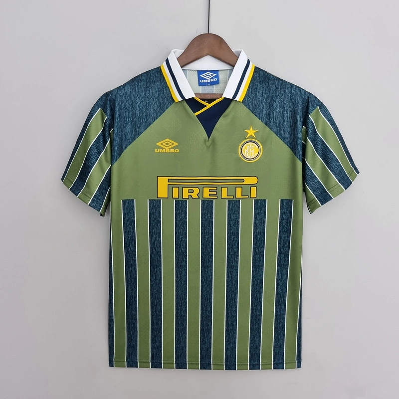 Retro 1995-96 Inter Milan away R.CARLOS #6  Centofanti #9 Carbone #10 Football jersey