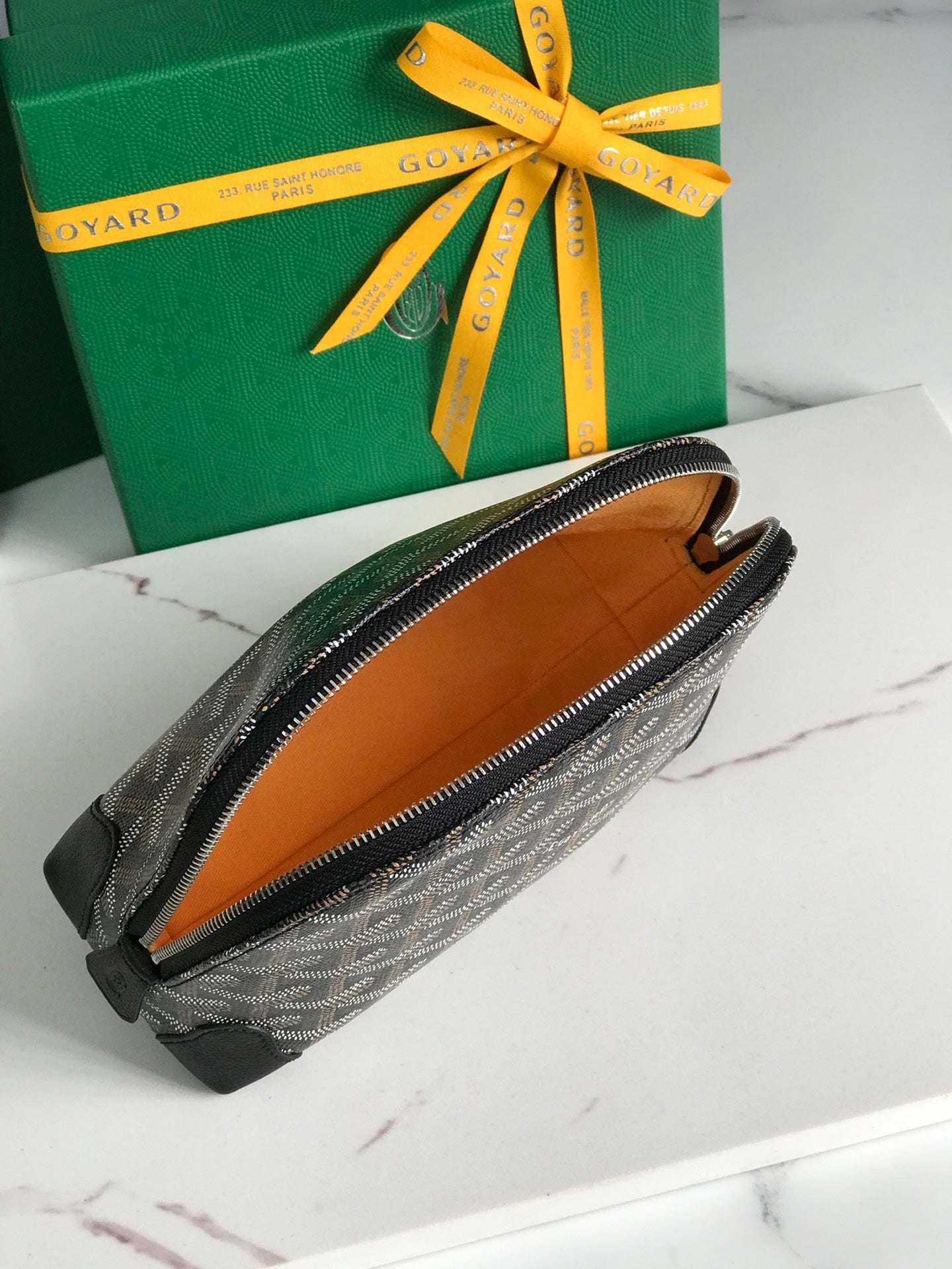 Goyard Vendôme Cosmetic Pouch 17 Cm Black Goyardine Canvas And Calfskin Trim
