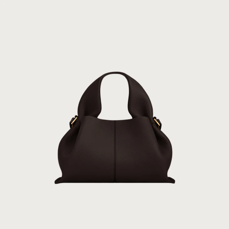 New commuting women's single shoulder cloud bag, niche retro high-end leather single shoulder crossbody bag