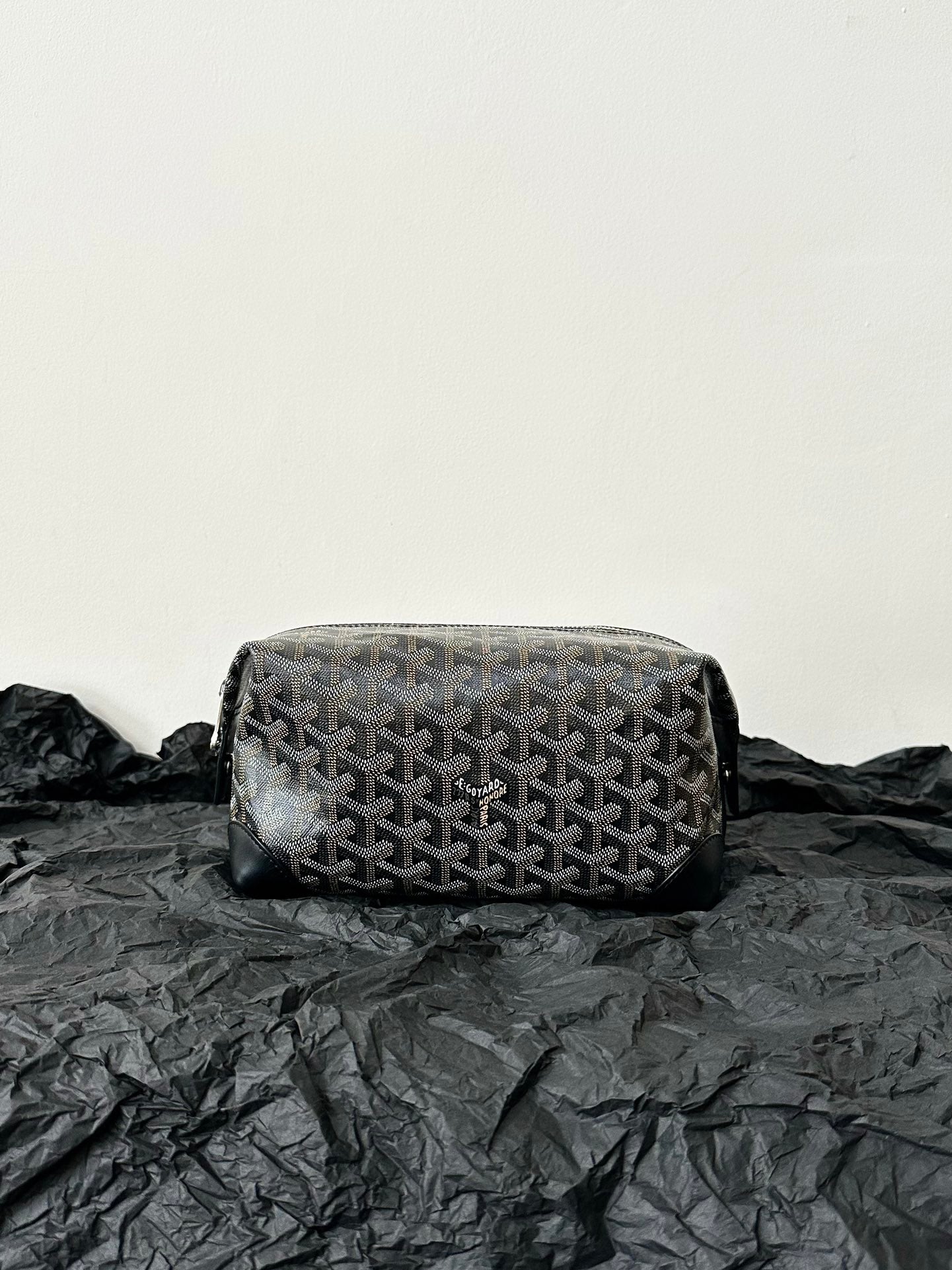 Goyard Goya Cosmetic Bag 24Cm Black Canvas