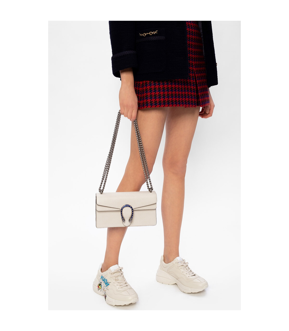 Gucci Dionysus Small Shoulder Bag in White Leather