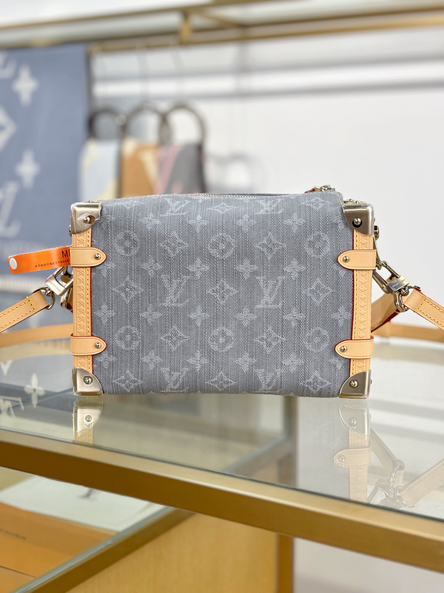 Louis Vuitton Grey Monogram Denim Side Trunk MM M13285 23.5cm/ 9.3in