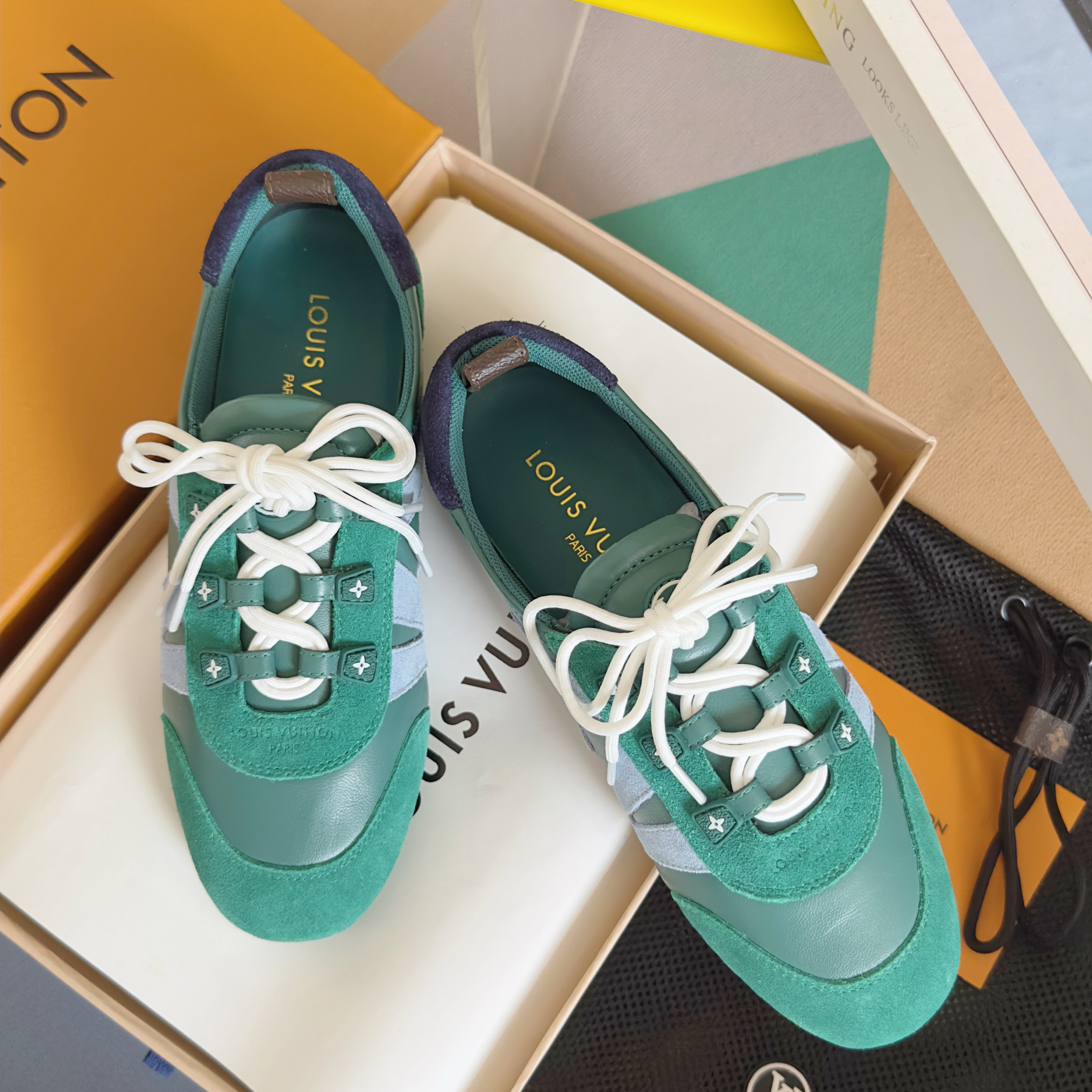 Louis Vuitton Sneakerina Green & Light Blue – Women’s Ballet-Inspired Slim Sneakers