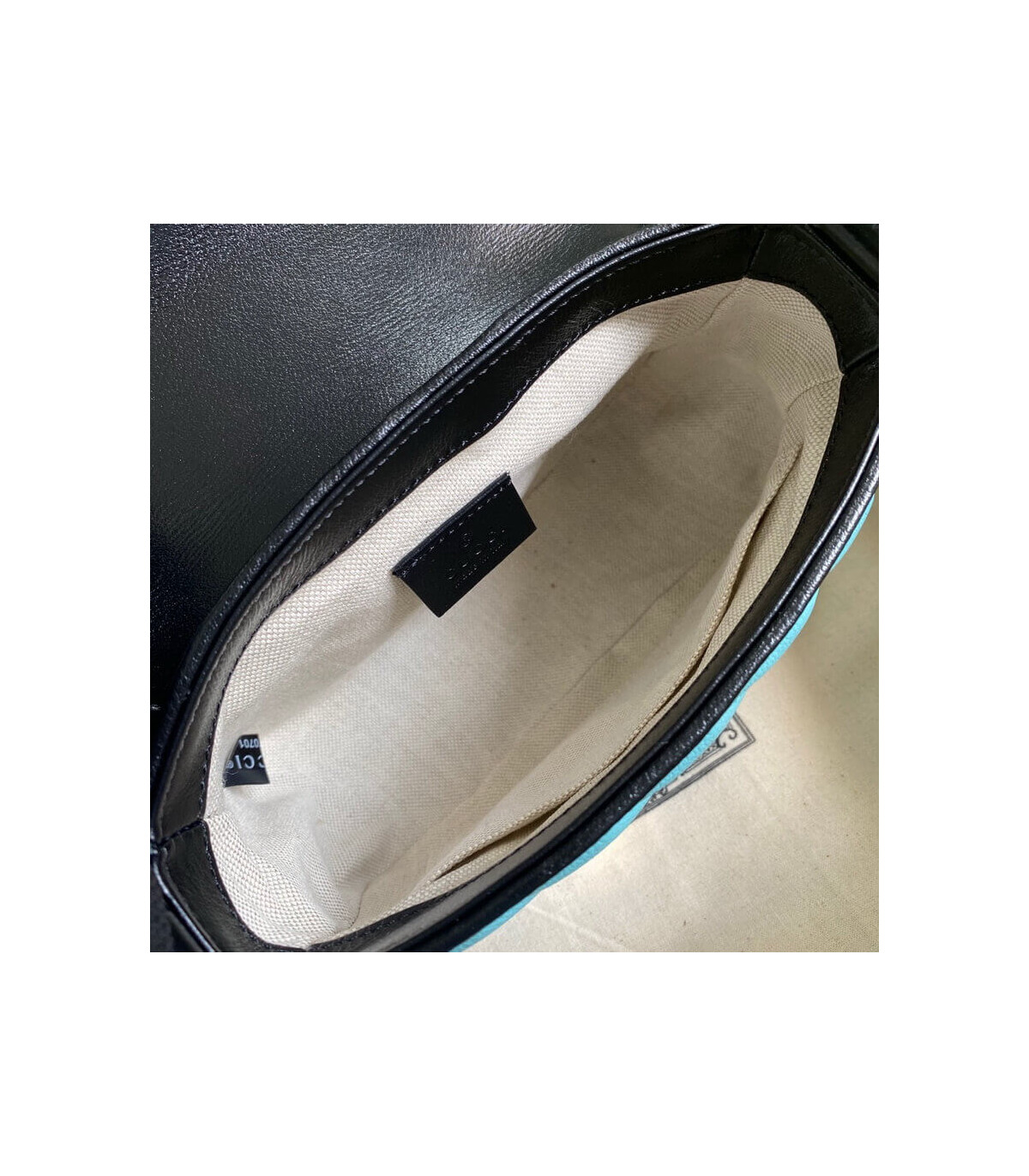 Gucci GG Marmont Mini Bag Butter and Pastel Blue Leather