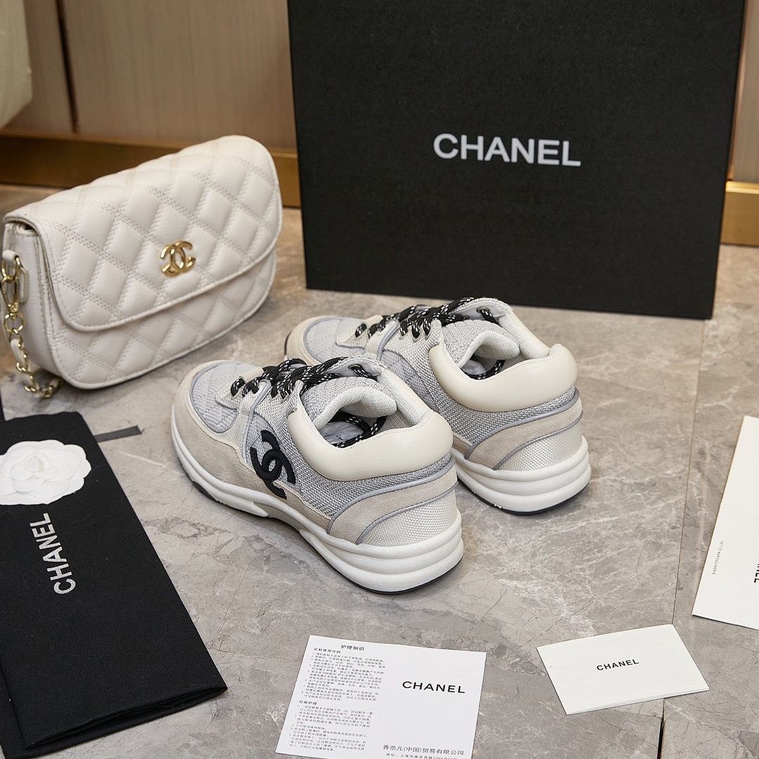 Chanel Low Top Trainer Gray White