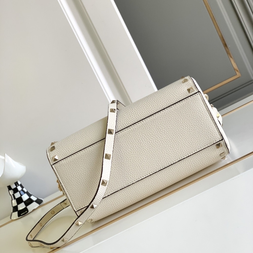 Valentino Caravani Bolsas Rockstud Granato White 24Cm