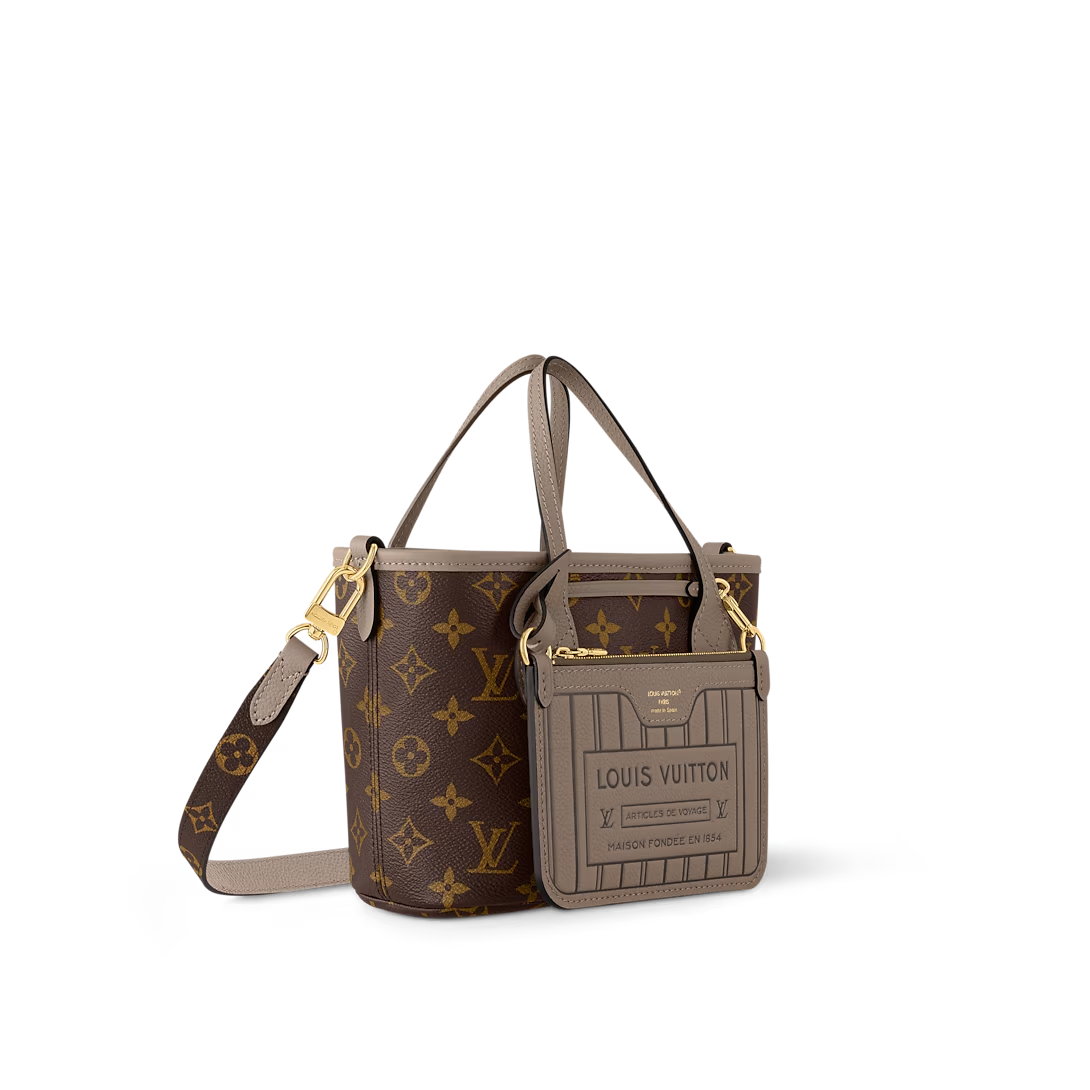 Louis Vuitton Neverfull Bandoulière Inside Out BB Dark Fango Cowhide 26.5cm M12109