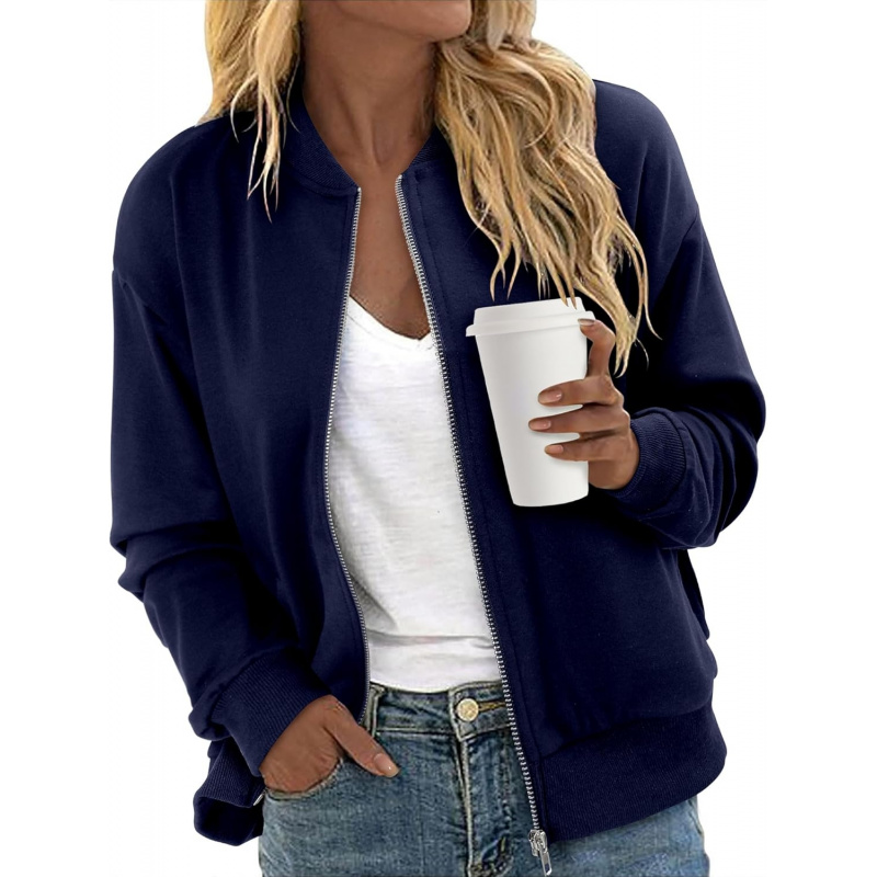 Women's Zip Up Jacket Casual Long Sleeve