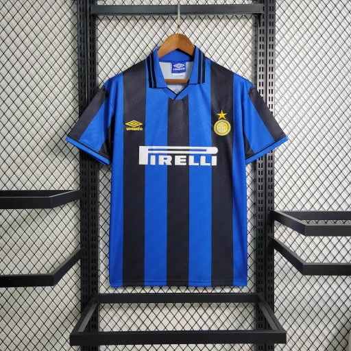 Retro 1995-96 Inter Milan Home R.CARLOS #6 Centofanti #9 Carbone #10 Football jersey