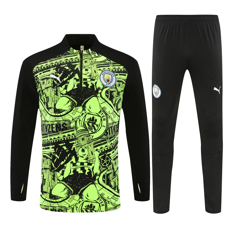 2024-25 Manchester City Fluorescent Green [Camouflage] Long Sleeve Training Suit