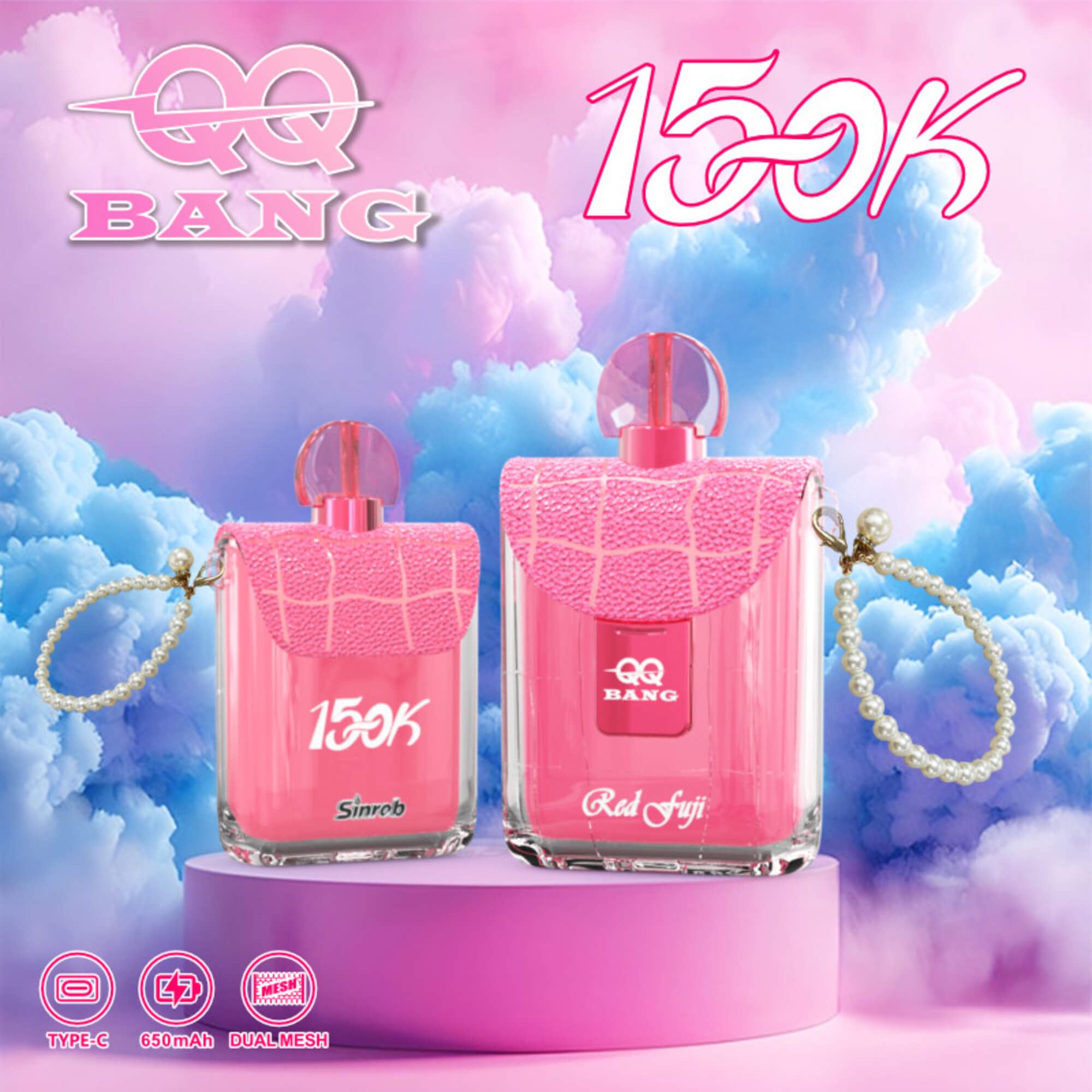 QQ BANG 150K Puffs Prefilled Hookah Vape |  Rechargeable