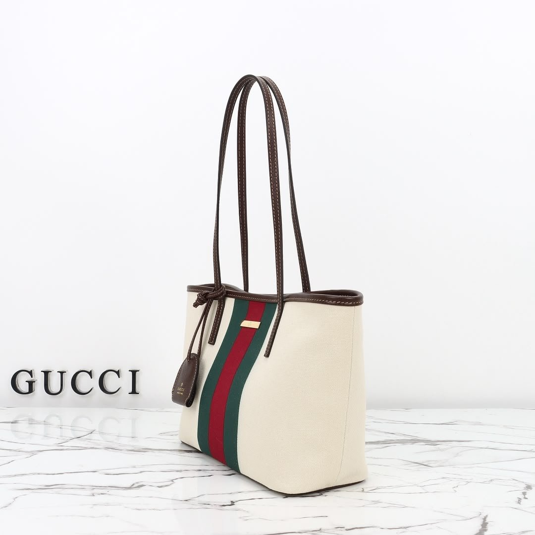 Gucci Tribeca Small Tote Bag 24.9cm/9.8in Natural Canvas A0034E
