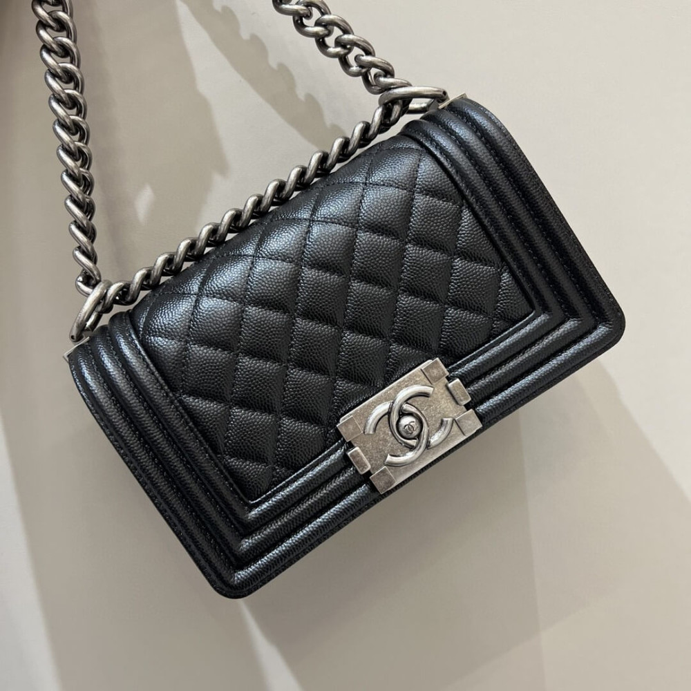 Chanel Le Boy Bag 20cm Black Caviar Leather