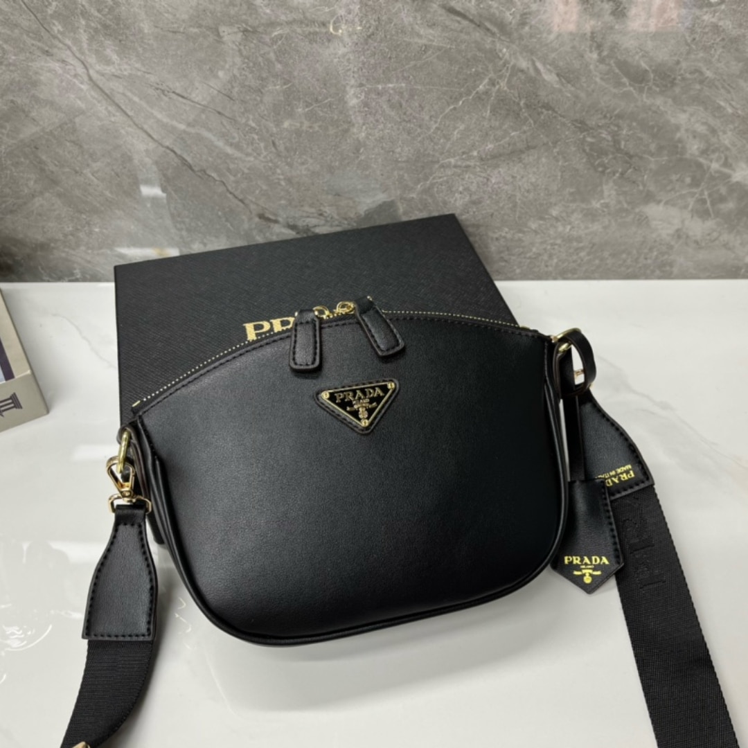 Prada Leather Mini Shoulder Bag Black 21Cm 1Bh212 2Aix F0002 V Nvm