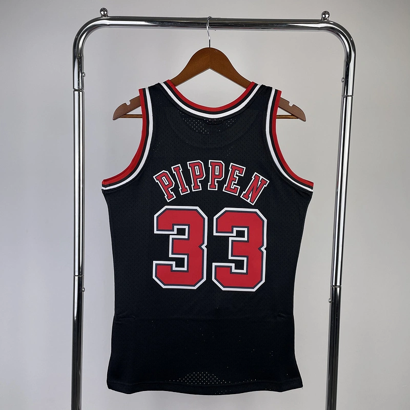1997-98 NBA Chicago Bulls 33 PIPPEN Black  Basketball Jersey
