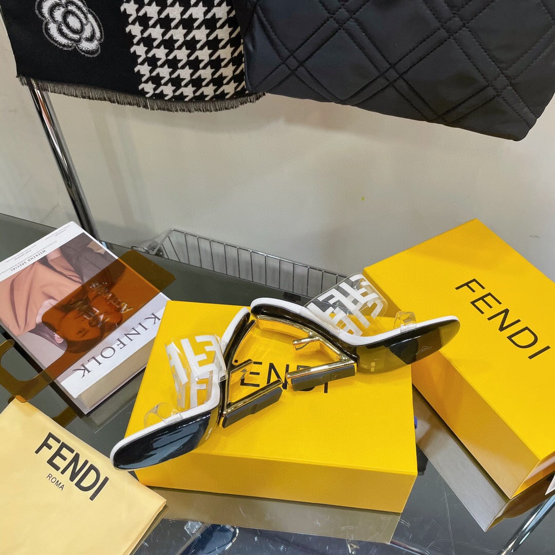 Fendi First Ff Transparent Plastic Handle White