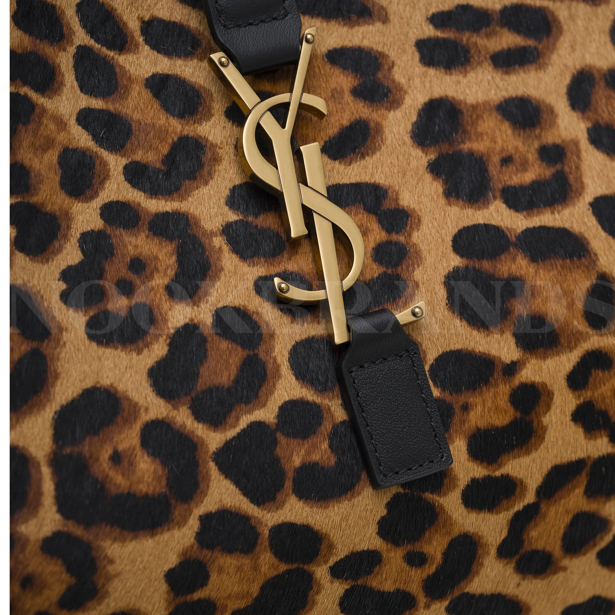 Saint Laurent Leopard Print Tote Bag Brown