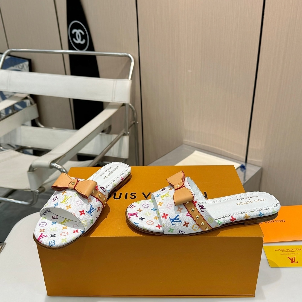 Louis Vuitton X Takashi Murakami 6am Flat Mule White 1agzuv