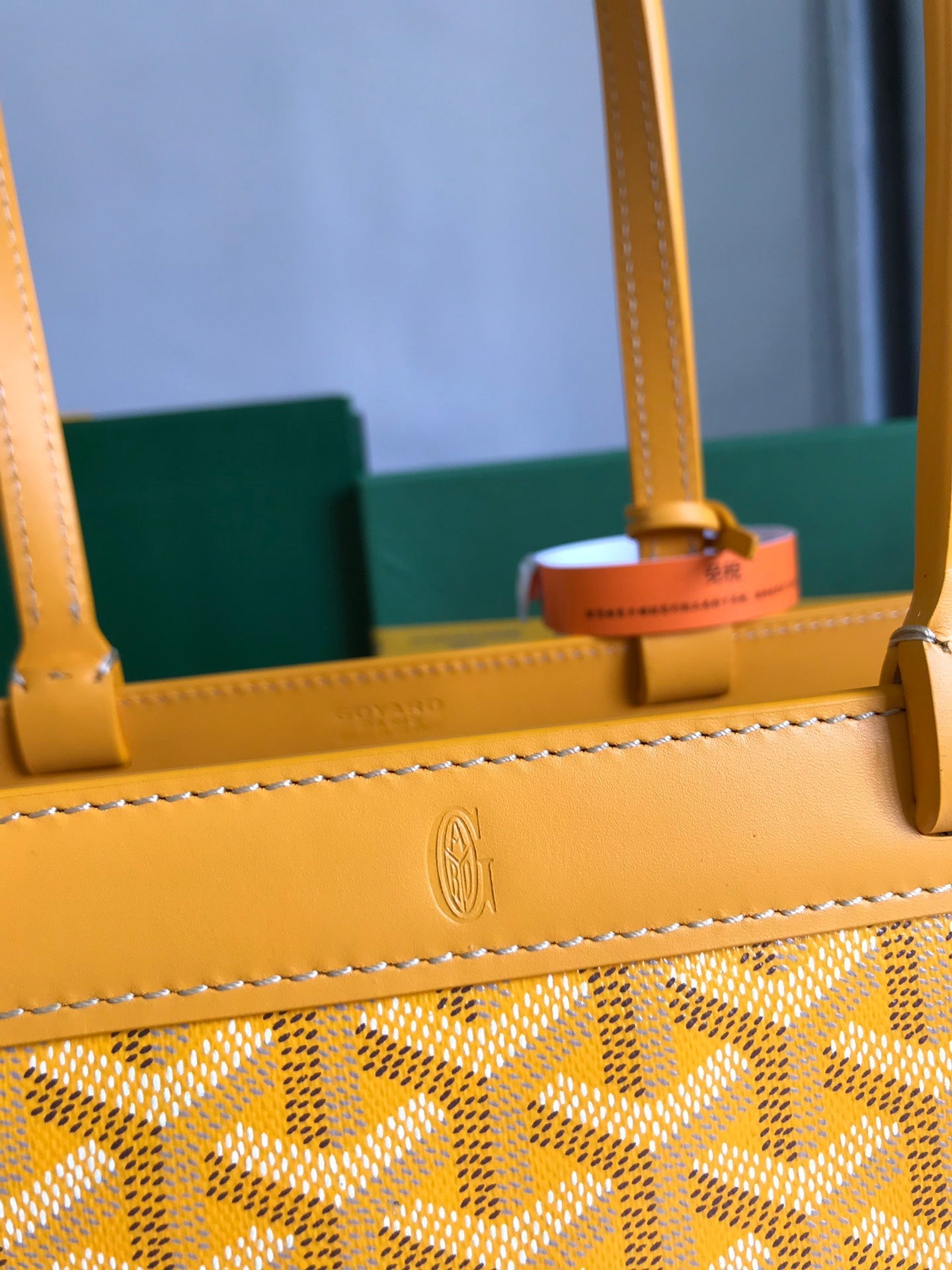 Goyard Bellechasse Biaude Pm Bag 36cm Yellow Goyardine Canvas And Calfskin Trim