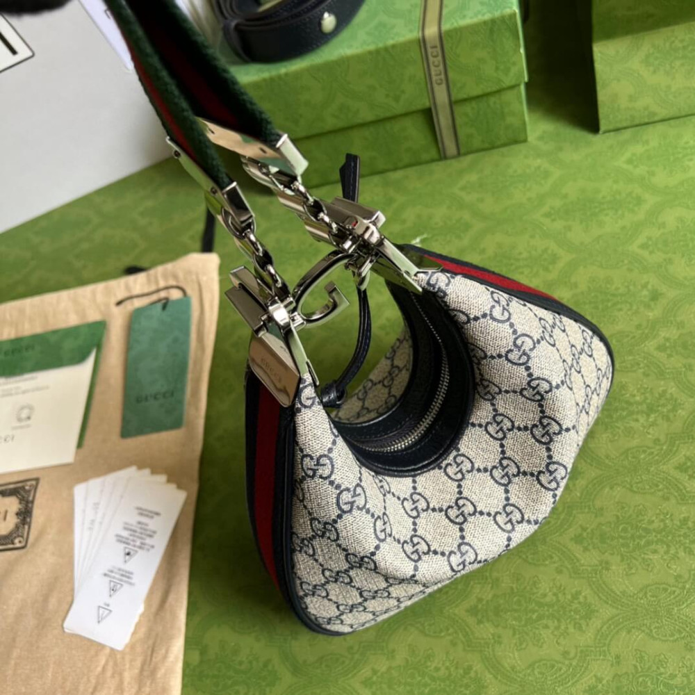 Gucci GG Supreme Attache Small Shoulder Bag Blue