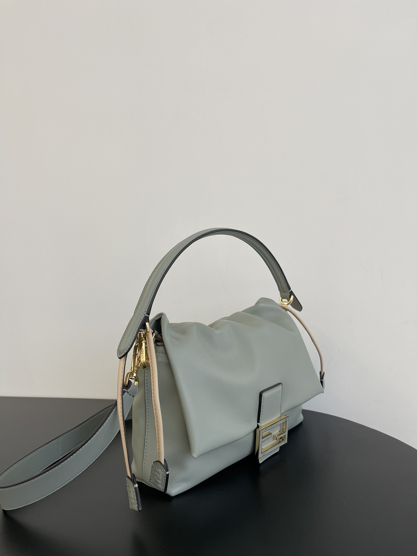 Fendi Mamma Baguette Medium Matcha Green Nappa Leather Bag 26.5cm