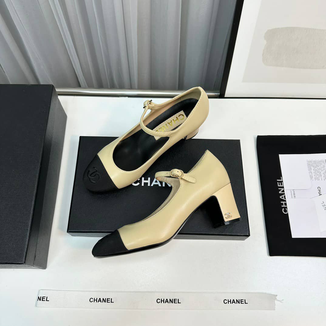 Chanel Mary Janes Beige G45118