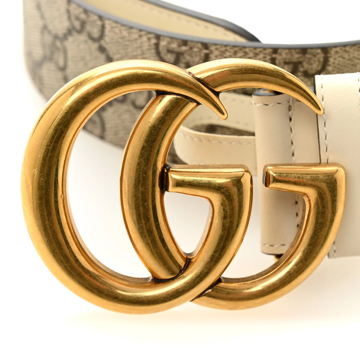 GG Supreme Monogram Matte Plutone Calfskin Double G 40mm Belt 95 38 Beige Ebony Mystic White