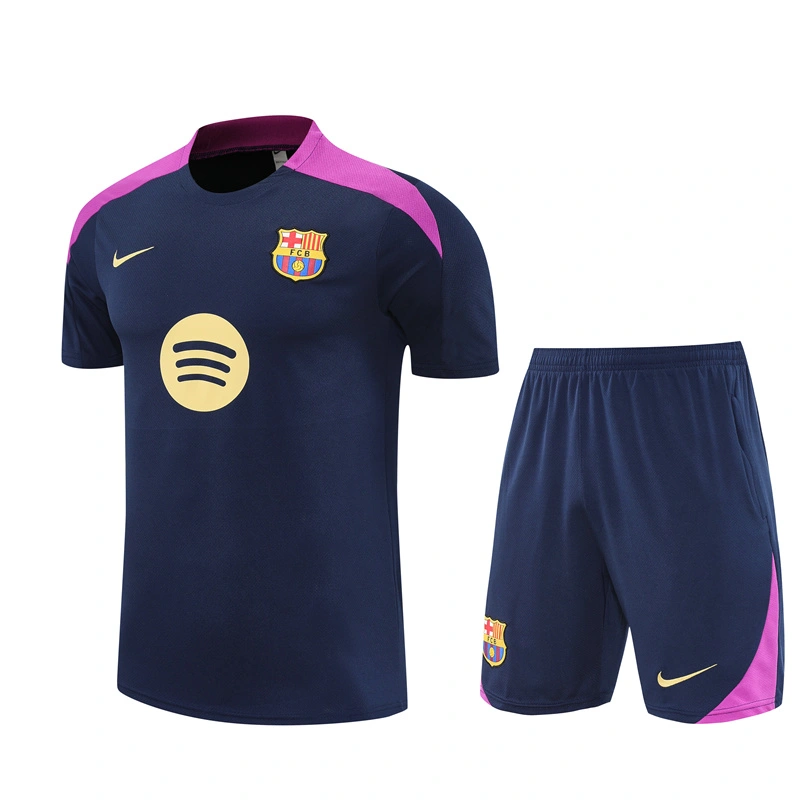 2025-26 short sleeved Barcelona royal blue short sleeved suit