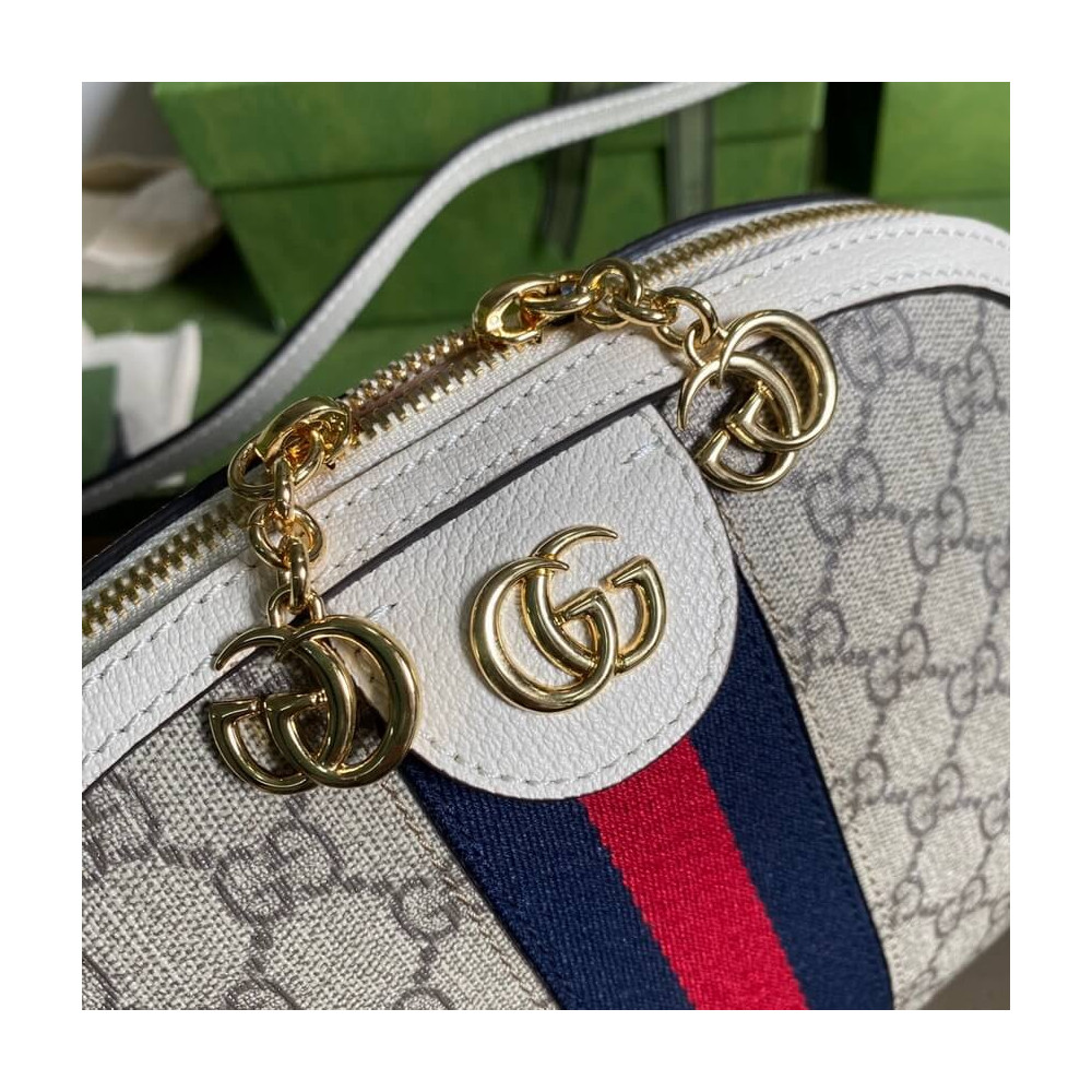 Gucci Ophidia GG Small Shoulder Bag in White