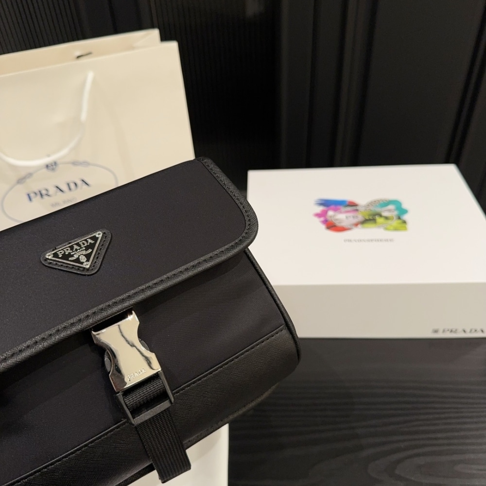 Prada Re Nylon And Saffiano Leather Smartphone Case Black 14Cm