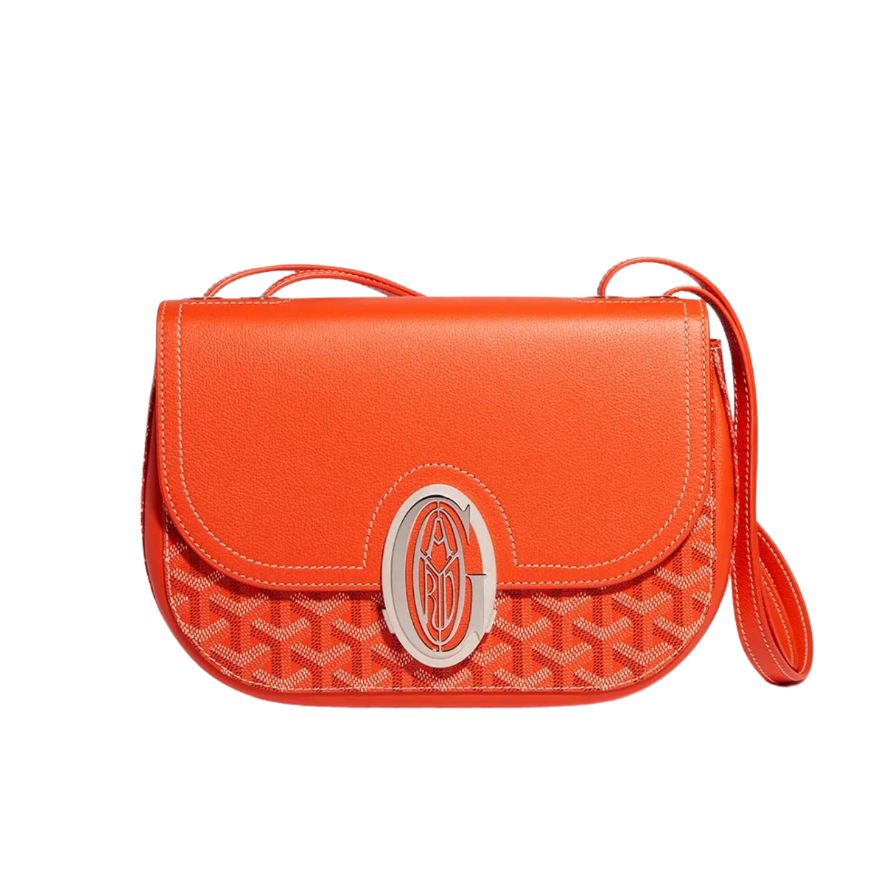 Goyard 233 Bag 25 Cm Orange Calfskin And Goyardine Canvas 25cm