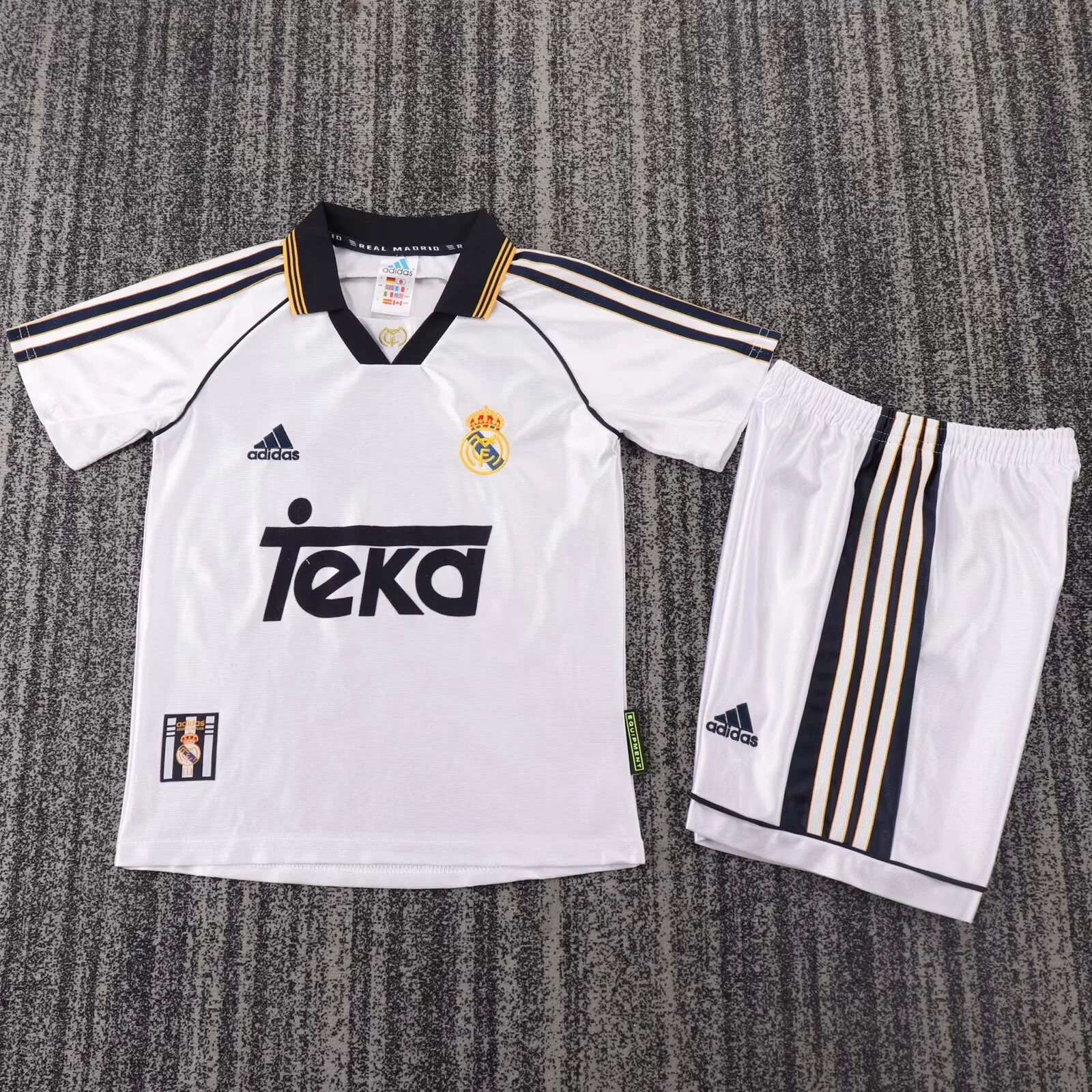 Retro kids 1998-00 Kids Real Madrid Home Football jersey retro