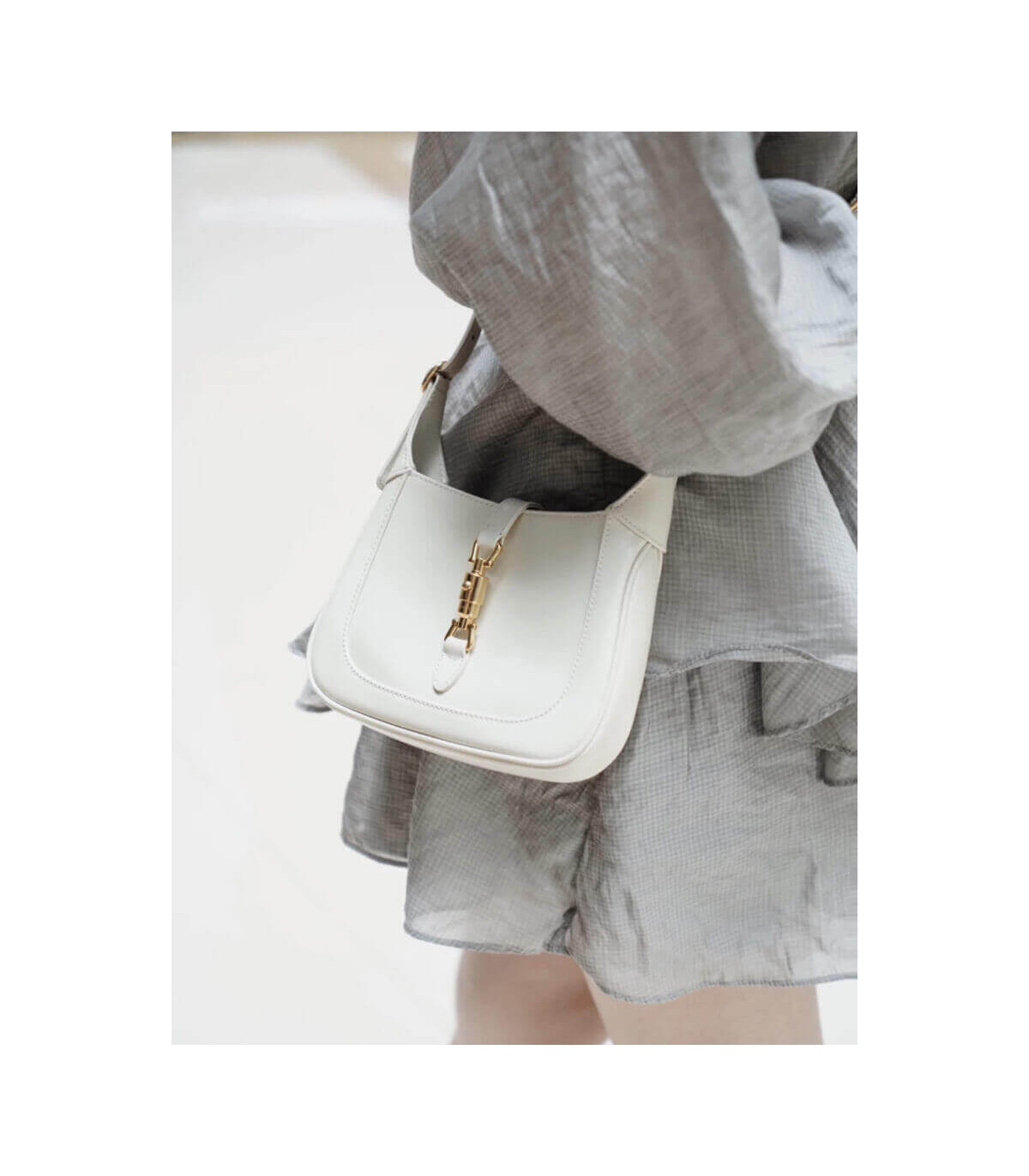 Gucci Jackie 1961 Mini Hobo Bag In White Leather 19cm
