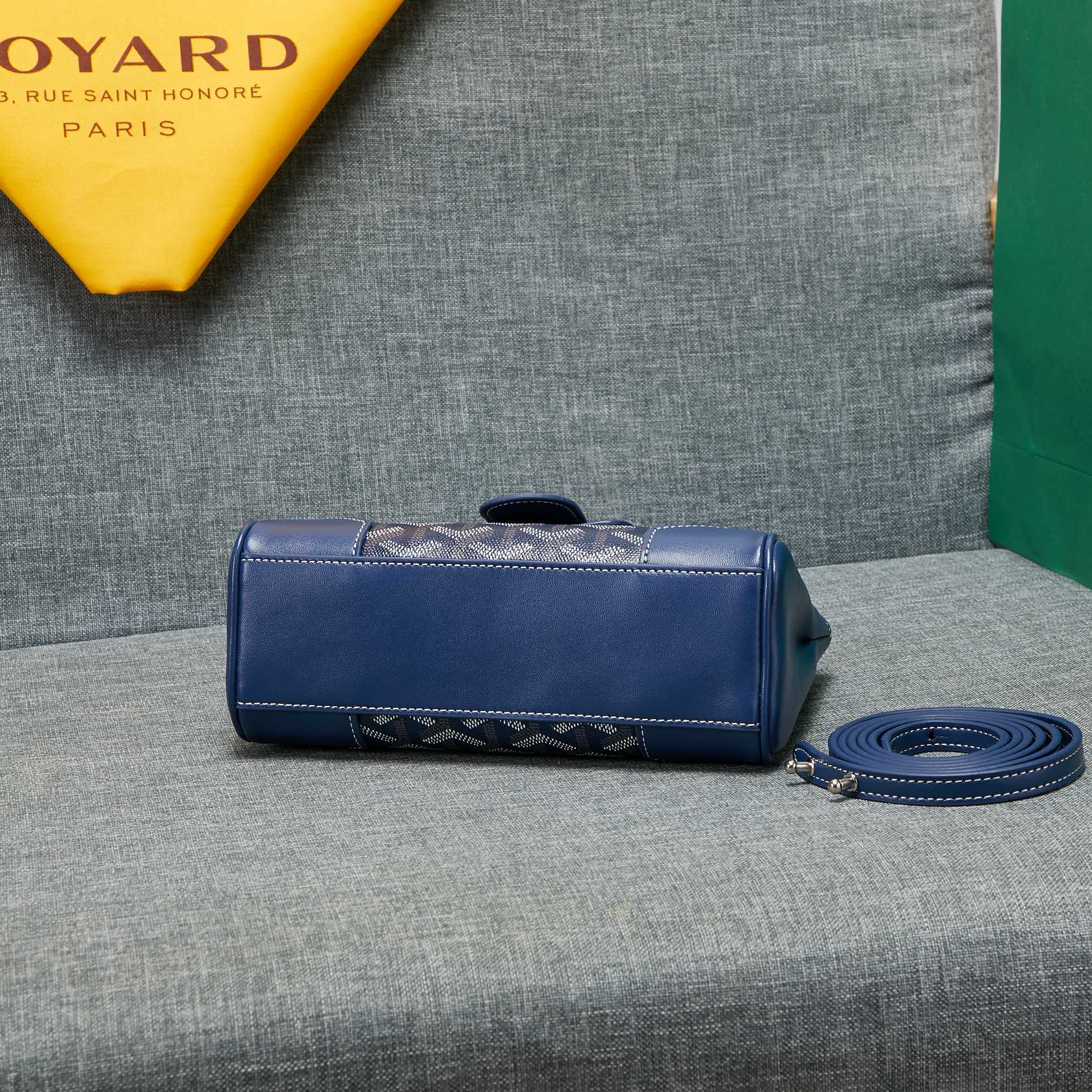 Goyard Saigon Souple Mini Bag Dark Blue Canvas 20cm