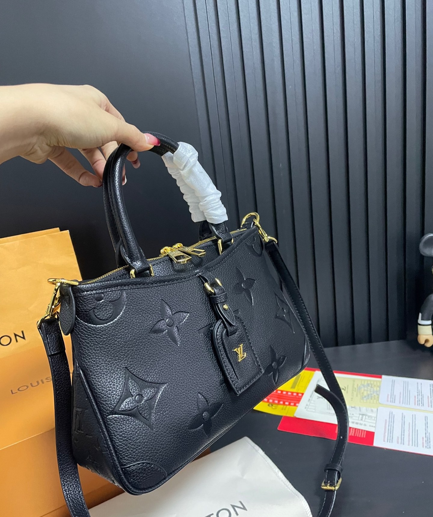 Louis Vuitton Trianon Pm Monogram Empreinte Black 28Cm M46488
