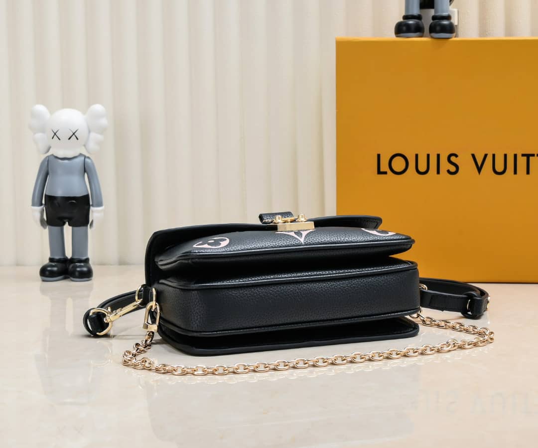 Louis Vuitton Pochette M Tis East West Monogram Empreinte Leather Black 21Cm M46596