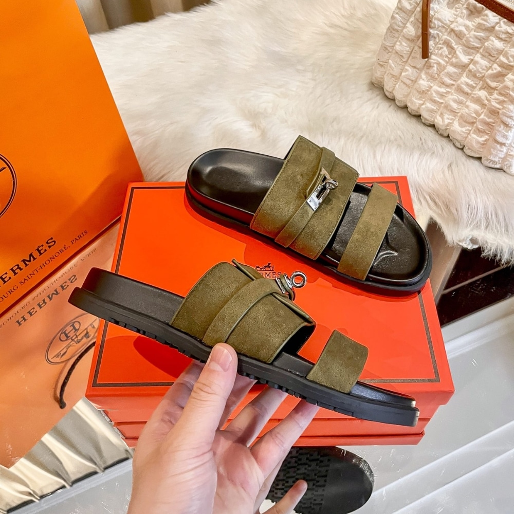 Hermes Jackson Sandal Tundra Green H242948Zh1R420
