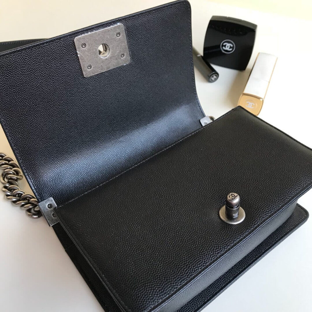 Chanel Le Boy Bag 20cm Black Caviar Leather