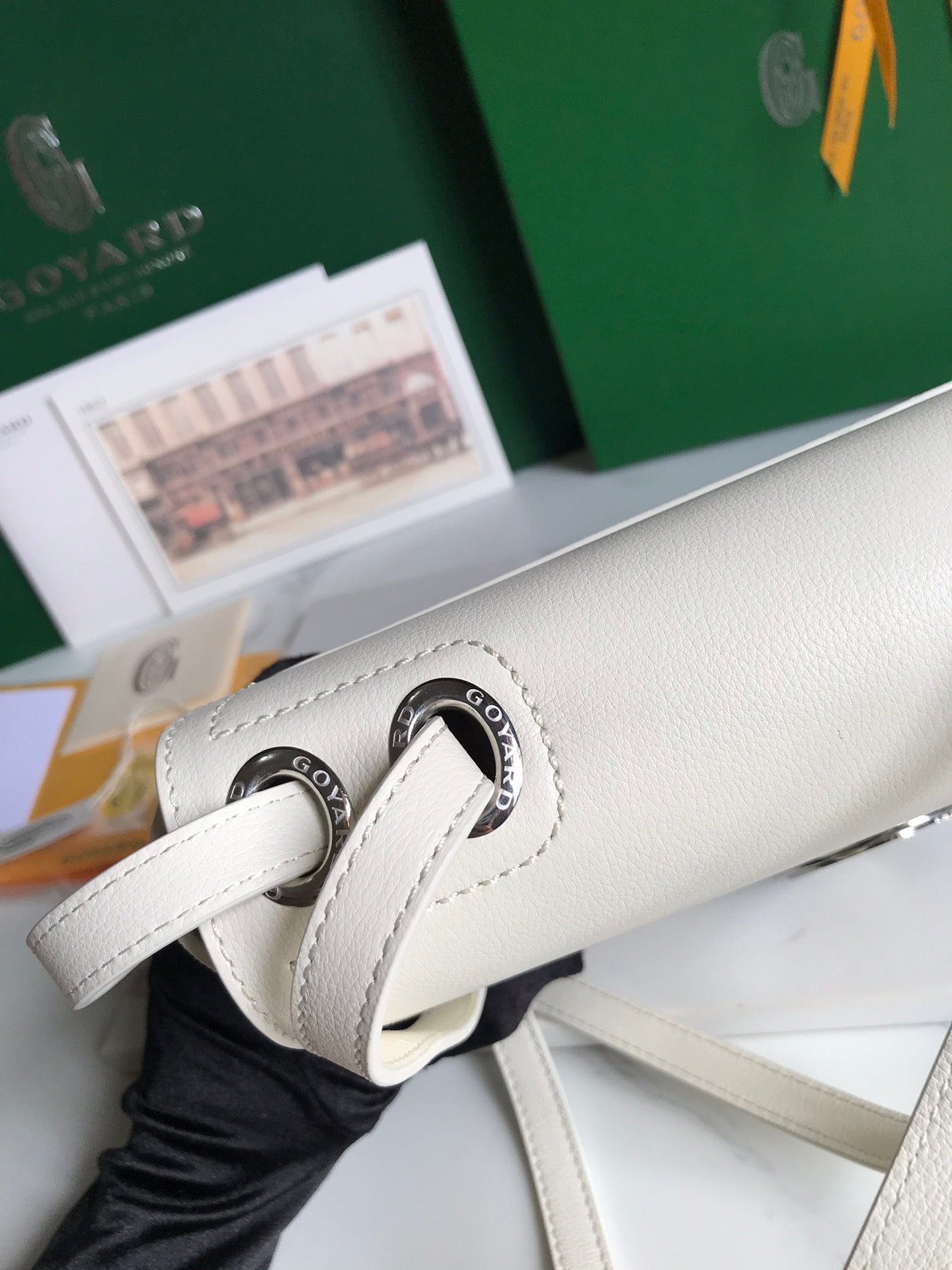 Goyard 233 Bag 25 Cm White Calfskin And Goyardine Canvas 25cm