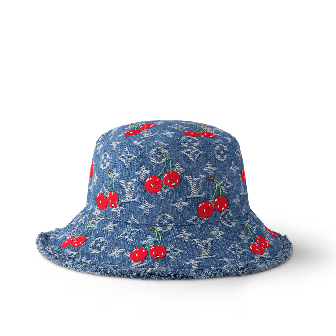 New LV x TM Denim Cerise Bucket Hat M5032S