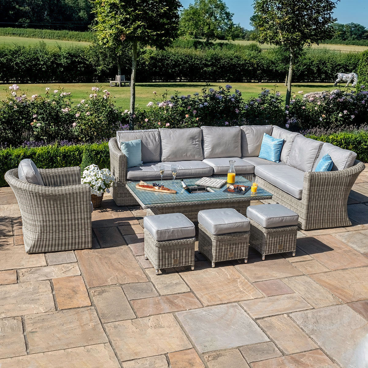 Oxford Deluxe Large Rattan Corner Dining Set