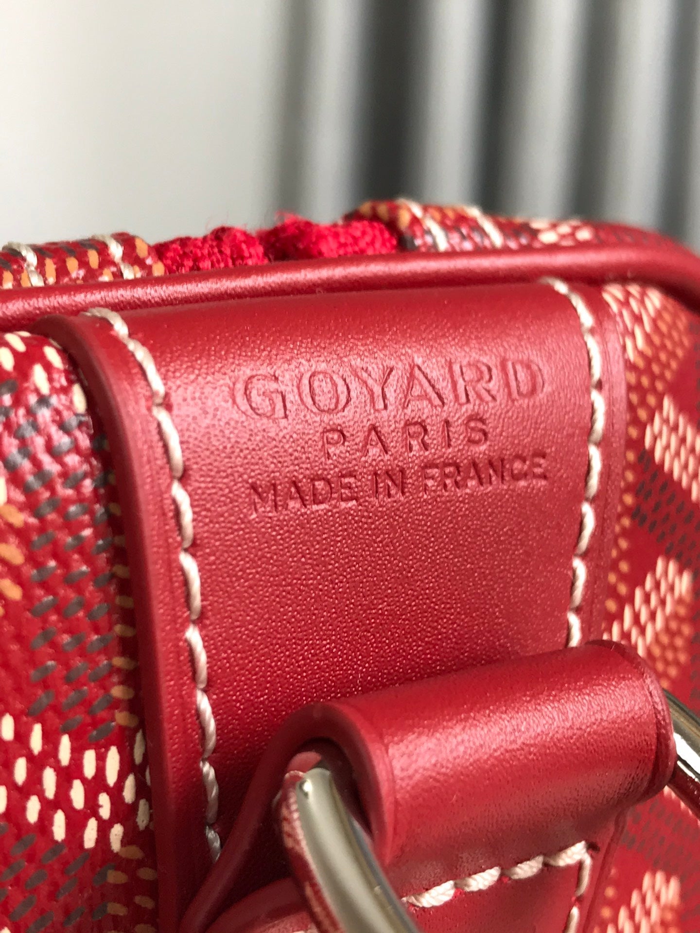 Goyard Boston 50 Bag Cm Red Goyardine Canvas And Calfskin Trim