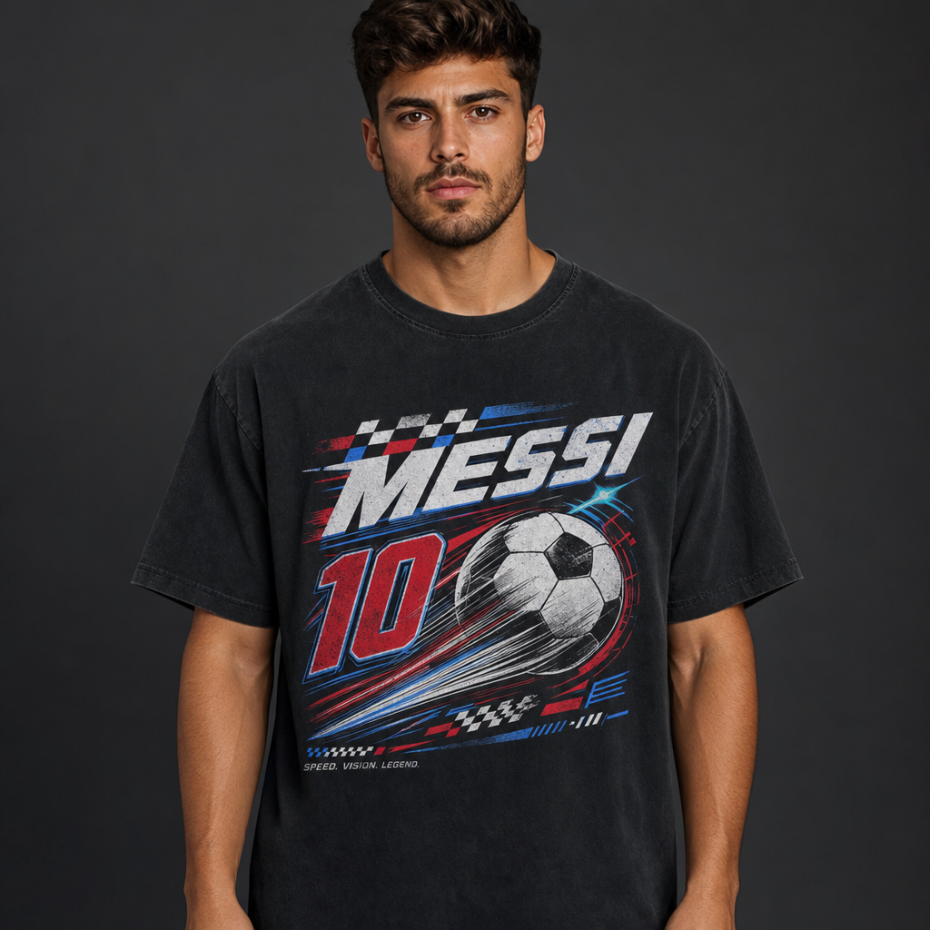 Messi World Cup Printed T-Shirt Unisex Loose Fit T-Shirt 100% Cotton Soft Comfortable Summer Casual Printed Top