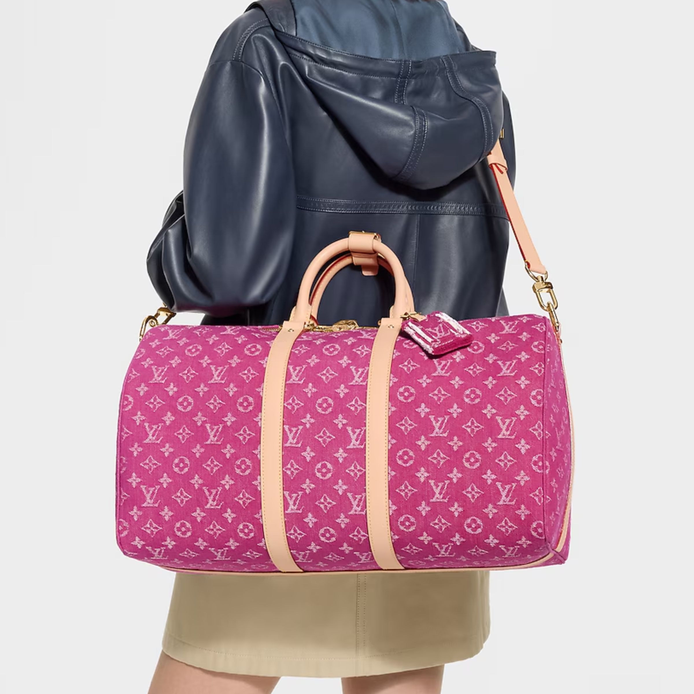 Louis Vuitton Keepall 45 Bag Fuchsia Denim M27944