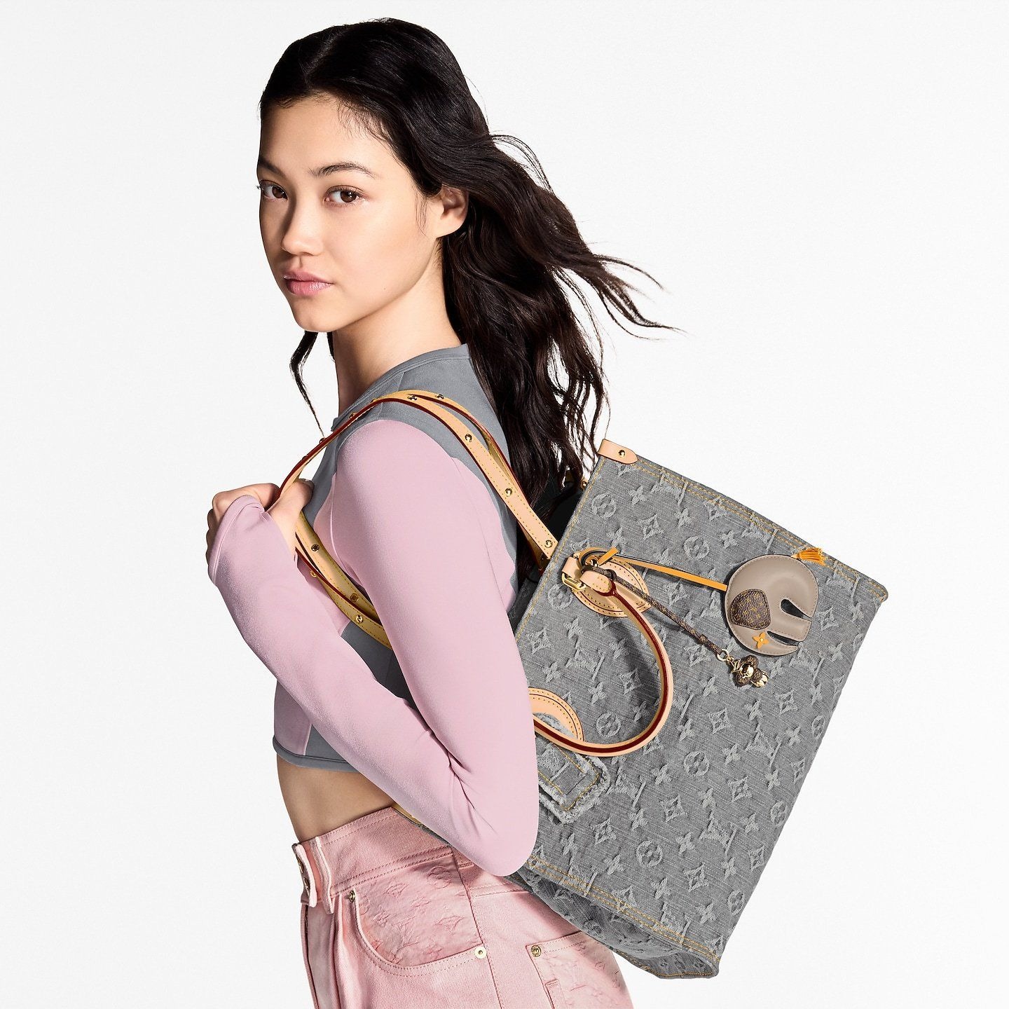 Louis Vuitton OnTheGo MM Bag Washed Grey M13189 32cm/ 12.6in