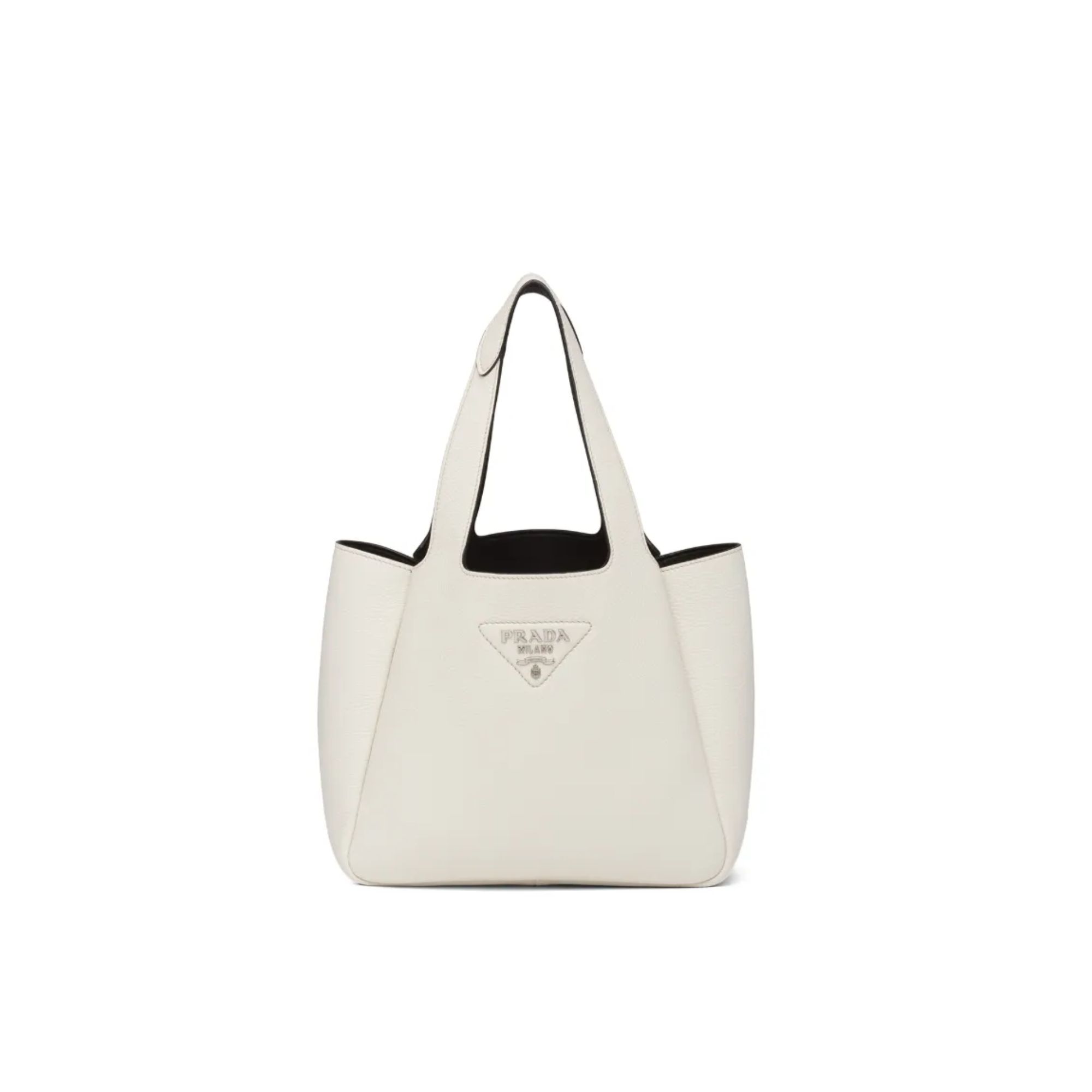 Prada Mini Leather Handbag White 18Cm